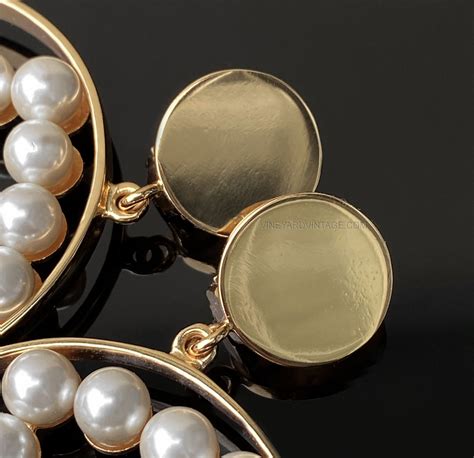 vintage chanel 5 earrings|Chanel Rare Iconic Vintage 1980's Jumbo Pearl N°5 Earrings.